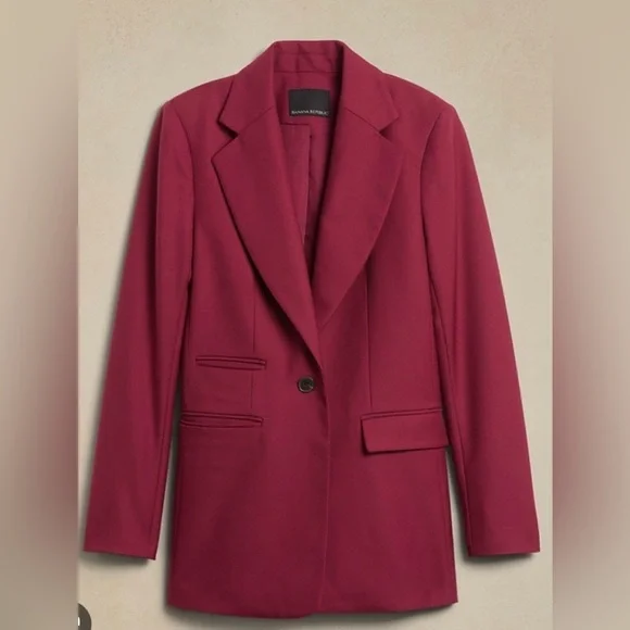 Banana Republic Lido Sculpted Italian Wool Blazer Suit Set Size 2 - Picture 2 of 6